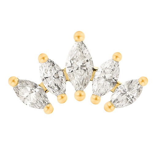 [GSE-M5DY] Crown Stud Earrings Yellow Gold Medium