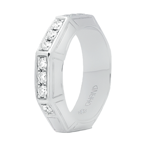 [GAC764W] Arabesque Diamond Line Ring White Gold