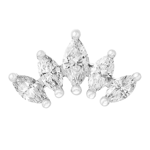 [GSE-M5DW] Crown Stud Earrings White Gold Medium